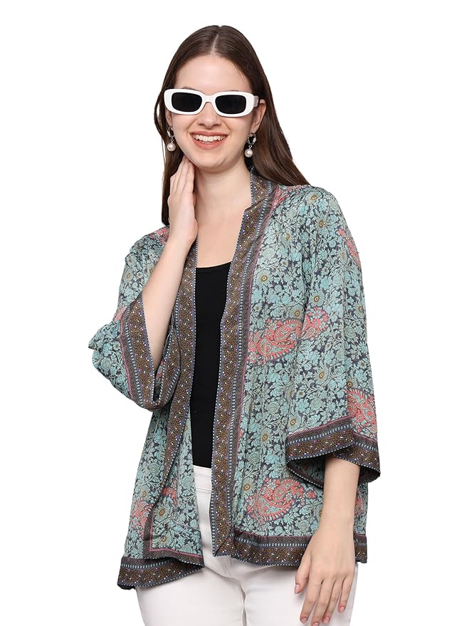 KE KANHA Boho Border Print Shrug - Image 4