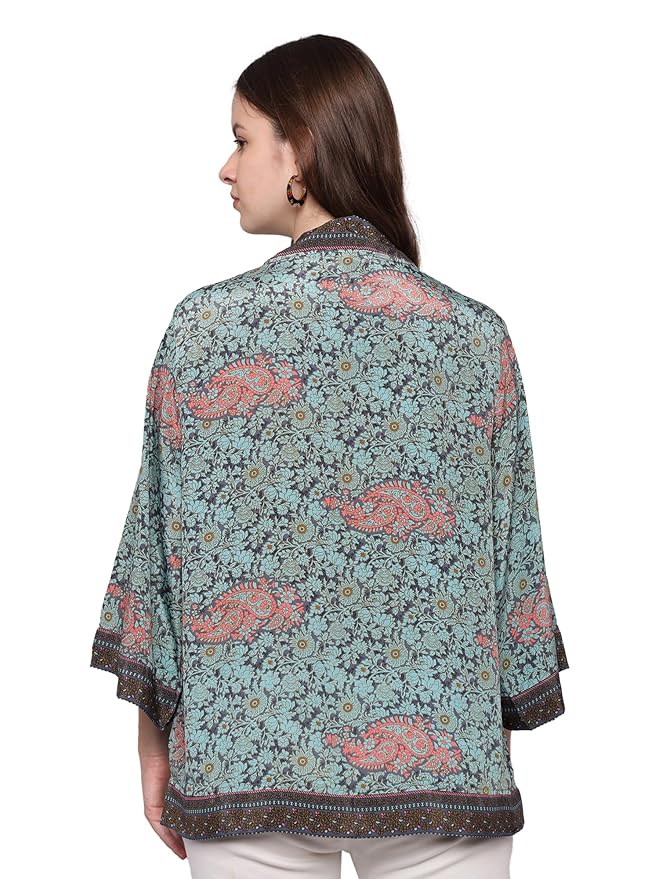 KE KANHA Boho Border Print Shrug - Image 3