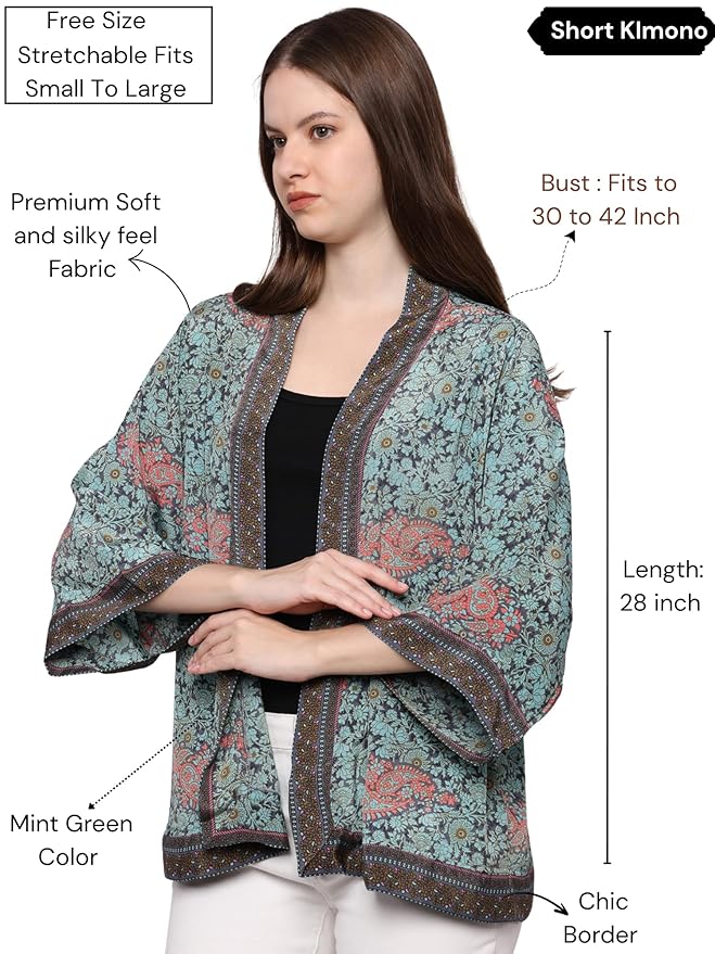 KE KANHA Boho Border Print Shrug - Image 2