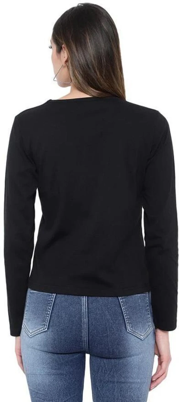 Chic Criss-Cross Black V-Neck Top - Image 3